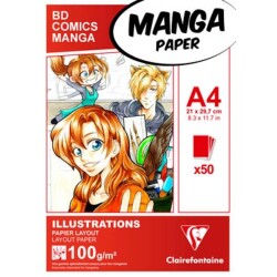 Clairefontaine Manga Markör Blok A4 100 gr 50 yp - 1