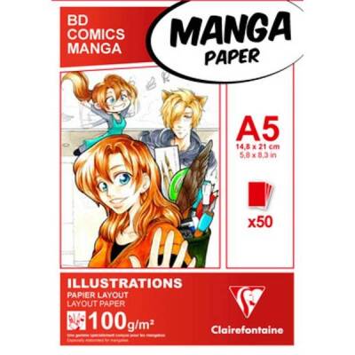 Clairefontaine Manga Markör Blok A5 100 gr 50 yp - 1