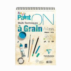 Clairefontaine Paint'On a Grain Start Çizim Blok 160 gr. 30 Yp. A4 - 1