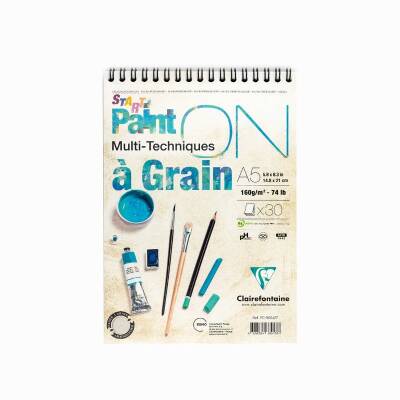 Clairefontaine Paint'On a Grain Start Çizim Blok 160 gr. 30 Yp. A5 - 1