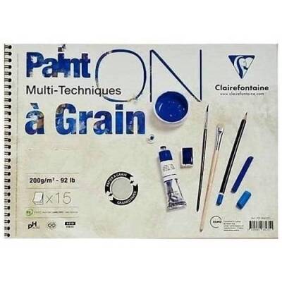 Clairefontaine Paint'On Çok Amaçlı Çizim Blok 35x50 cm Resim Defteri 200 gr. 15 Yaprak - 1