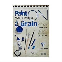 Clairefontaine Paint'On Çok Amaçlı Çizim Blok A4 Üstten Spiralli 200 gr. 20 Yaprak - 1