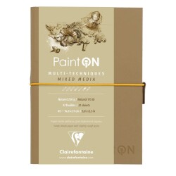 Clairefontaine Paint'On Multi-Techniques Karışık Teknik Blok Suni Deri Naturel Kapak 250 gr. 32 Yp. A5 - 1