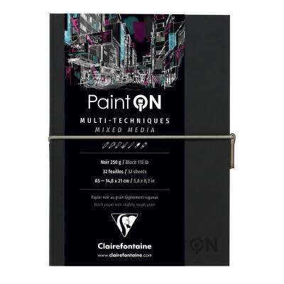 Clairefontaine Paint'On Multi-Techniques Karışık Teknik Blok Suni Deri Siyah Kapak 250 gr. 32 Yp. A5 - 1