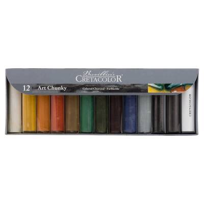 Cretacolor Art Chunky Colored Charcoal Renkli Kömür Çubuk Seti 12 Renk 497 99 - 1