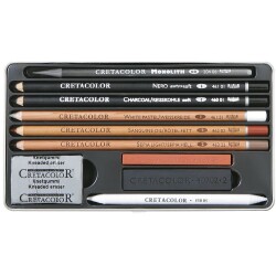 Cretacolor Artino Drawing Set Profesyonel Karışık Çizim Seti 10 Parça Metal Kutu (400 20) - 1