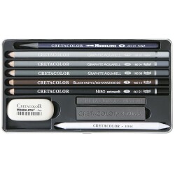 Cretacolor Artino Graphite Drawing Set Profesyonel Çizim Seti 10 Parça Metal Kutu (400 21) - 1