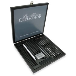 Cretacolor Black Box Premium Karakalem Çizim Seti Özel Hediyelik Kutu 20 Parça 400 61 - 1
