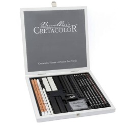 Cretacolor Black & White Drawing Set Premium Çizim Seti Özel Hediyelik Kutu 25 Parça 400 62 - 1