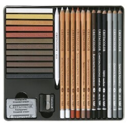 Cretacolor Creativo Drawing Set Profesyonel Karışık Çizim Seti 27 Parça Metal Kutu (400 31) - 1