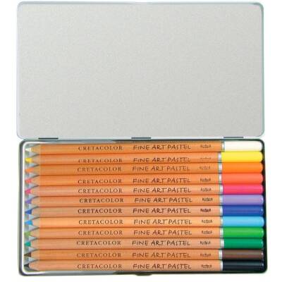 Cretacolor Fine Art Pastel Boya Kalemi 12 Renk Metal Kutu (470 12) - 1