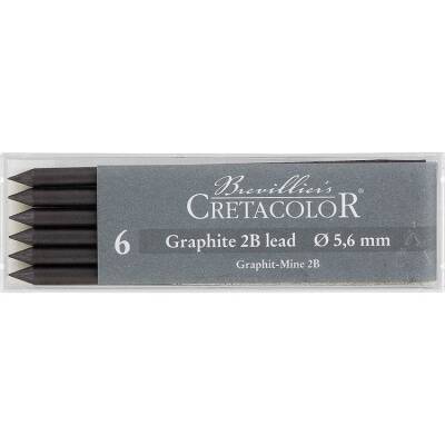 Cretacolor Graphite Lead 2B 5,6 mm Portmin Kalem Ucu 6'lı Kutu (261 82) - 1