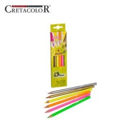 Cretacolor Jolly Superstick Kinderfest Extra Mix Neon (4 Fosforlu+2 Metalik) 6 Renk Kuru Boya - 1