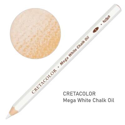 Cretacolor Mega White Pastel Oil Pencil Soft Beyaz Yağlı Tebeşir Kalem 461 68 - 1