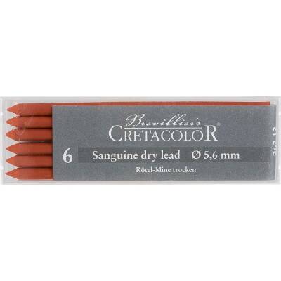 Cretacolor Sanguine Lead Dry, Medium 5,6 mm Portmin Kalem Ucu 6'lı Kutu (262 12) - 1