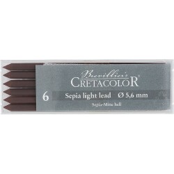 Cretacolor Sepia Light Lead, Dry 5,6 mm Portmin Kalem Ucu 6'lı Kutu (263 22) - 1