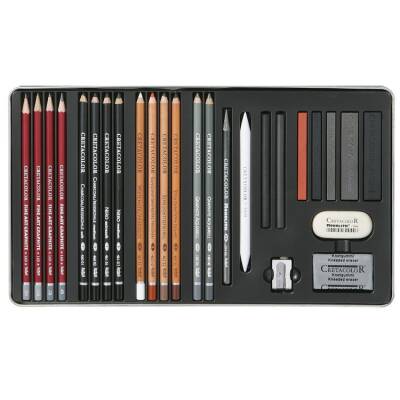 Cretacolor Teacher's Choice Advanced Drawing Set Profesyonel Çizim Seti 27 Parça Metal Kutu (400 42) - 1