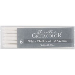 Cretacolor White Chalk Lead Medium 5,6 mm Portmin Kalem Ucu 6'lı Kutu (261 52) - 1