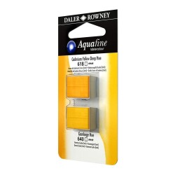 Daler Rowney Aquafine 1/2 Tablet Suluboya 2'li Set CAD YELLOW DEEP HUE/GANBOGE HUE - Daler Rowney
