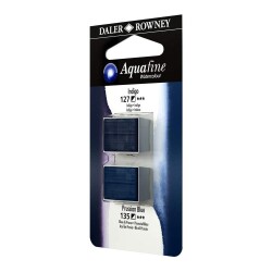 Daler Rowney Aquafine 1/2 Tablet Suluboya 2'li Set INDIGO/PRUSSIAN BLUE - Daler Rowney