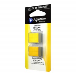 Daler Rowney Aquafine 1/2 Tablet Suluboya 2'li Set LEMON YELLOW/CAD YELLOW HUE - Daler Rowney