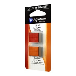Daler Rowney Aquafine 1/2 Tablet Suluboya 2'li Set LIGHT RED/BURNT SIENNA - Daler Rowney