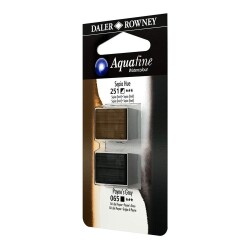 Daler Rowney Aquafine 1/2 Tablet Suluboya 2'li Set SEPIA HUE/PAYNES GREY - Daler Rowney