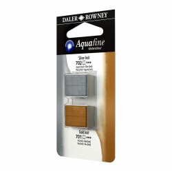 Daler Rowney Aquafine 1/2 Tablet Suluboya 2'li Set SILVER IMIT/GOLD IMIT - Daler Rowney