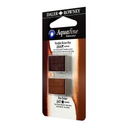 Daler Rowney Aquafine 1/2 Tablet Suluboya 2'li Set VANDYKE BROWN HUE/RAW UMBER - Daler Rowney