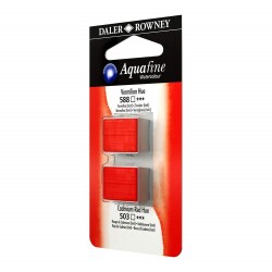 Daler Rowney Aquafine 1/2 Tablet Suluboya 2'li Set VERMILION HUE/CAD RED HUE - Daler Rowney