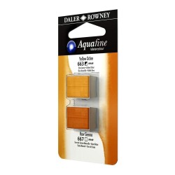 Daler Rowney Aquafine 1/2 Tablet Suluboya 2'li Set YELLOW OCHRE/RAW SIENNA - Daler Rowney