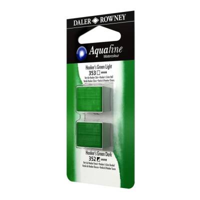 Daler Rowney Aquafine 1/2 Tablet Suluboya 2'li Set HOOKERS GREEN LIGHT/HOOKERS GREEN DARK - 1