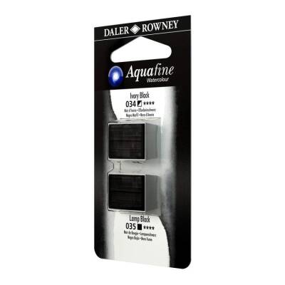 Daler Rowney Aquafine 1/2 Tablet Suluboya 2'li Set IVORY BLACK/LAMP BLACK - 1