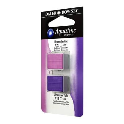 Daler Rowney Aquafine 1/2 Tablet Suluboya 2'li Set ULTRAMARINE PINK/ULTRAMARINE VIOLET - 1