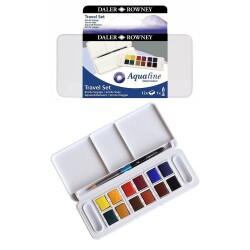 Daler Rowney Aquafine Travel Set Suluboya 12 Renk Plastik Kutu - 1