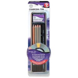 Daler Rowney Charcoal Tin Set 8 Parça Kömür Seti - 1