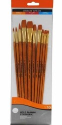 Daler Rowney Gold Taklon Synthetic 10'lu Fırça Seti - 1