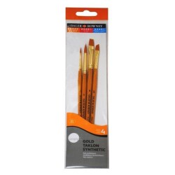 Daler Rowney Gold Taklon Synthetic 4'lü Fırça Seti 216920400 - 1