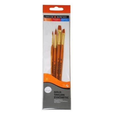 Daler Rowney Gold Taklon Synthetic 4'lü Fırça Seti 216920400 - 1