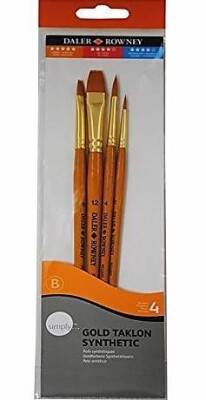 Daler Rowney Gold Taklon Synthetic 4'lü Fırça Seti 216920401 - 1