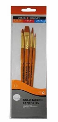 Daler Rowney Gold Taklon Synthetic 4'lü Fırça Seti 216920403 - 1