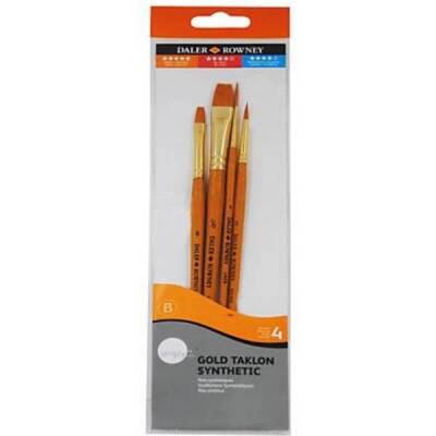 Daler Rowney Gold Taklon Synthetic 4'lü Fırça Seti - 1