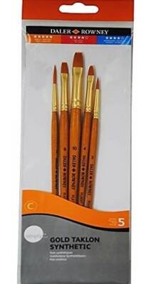 Daler Rowney Gold Taklon Synthetic 5'li Fırça Seti 216920501 - 1