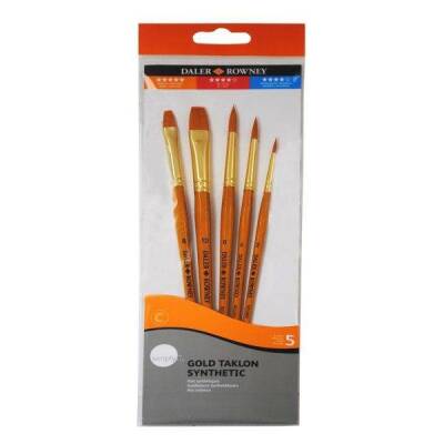 Daler Rowney Gold Taklon Synthetic 5'li Fırça Seti - 1