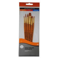 Daler Rowney Gold Taklon Synthetic 6'lı Fırça Seti - 1