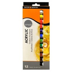 Daler-Rowney Simply Akrilik Boya 12 Renk x 12 ml. - 1