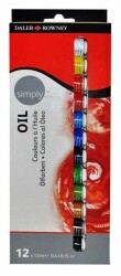 Daler-Rowney Simply Oil Set 12 Renk x 12 ml. Yağlı Boya - 1