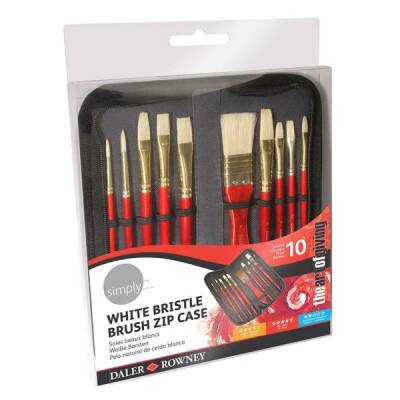 Daler Rowney White Bristle 10'lu Çantalı Fırça Seti - 1