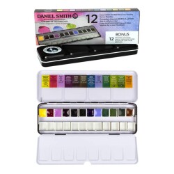 Daniel Smith Colors of Inspiration Hand Poured Watercolor Set 12 Half Pans Metal Kutu + 12 Boş Küvet - 1