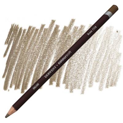 Derwent Coloursoft Pencil Yumuşak Kuruboya Kalemi C510 Brown - 1